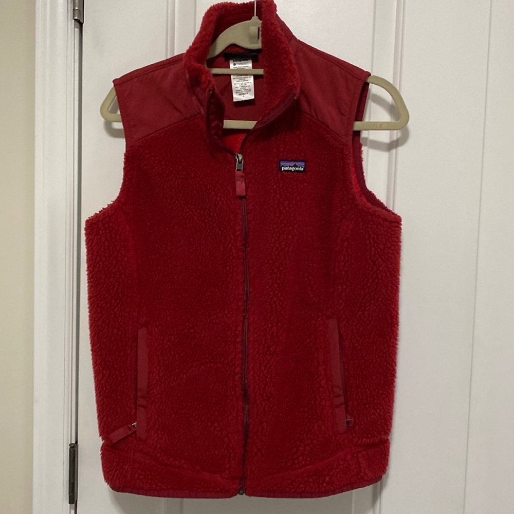 Patagonia Vest Womens Large Red Fleece